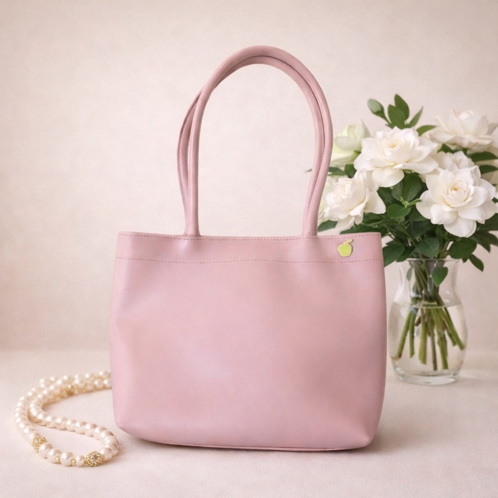 FURLA Italian Luxury Tote Handbag With‎ Green Apple Charm -  New
